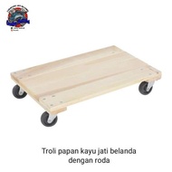 Wooden board trolley with wheels wooden board base/ with 2 inch HT wheels