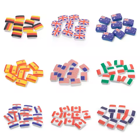 JIT 50pcs Acrylic Nation Bead For Women Diy Beads Flag Charm For Jewelry Making Diy Accessory