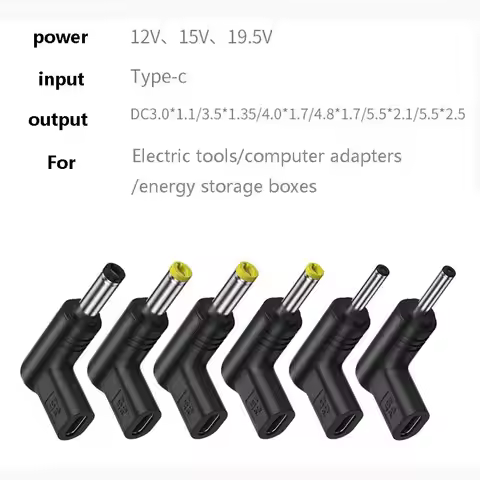 1Pc Type C USB C PD to DC Jack Plug Charging Adapter Converter Universal 12V 15V 19V for Various typ
