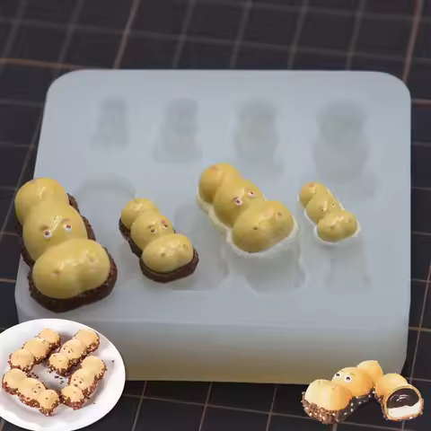 Mini Happy Hippo Chocolate Mold Milk-Filled DIY Silicone Molds for Polymer Ceramic Clay Handicraft P