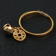 Ladies Steel Plain Rings 1.7cm Bell Gold Golden Colour Nice Accessories Aksesori Emas Cincin Loceng Girls Women Gift Viu