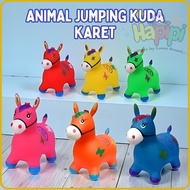Children's Animal Jumping Horse Toy Rubber Horse Jumping Horse Inflatable Music Sound Lights