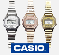 CASlO กันน้ำ นาฬิกาผู้หญิง หน้าปัดเล็ก สายเหล็ก พร้อมกล่อง นาฬิกาcasio สีทอง/สีโรส/เงิน คาสิโอ้ผู้หญิง ปรับสายได้ TW614