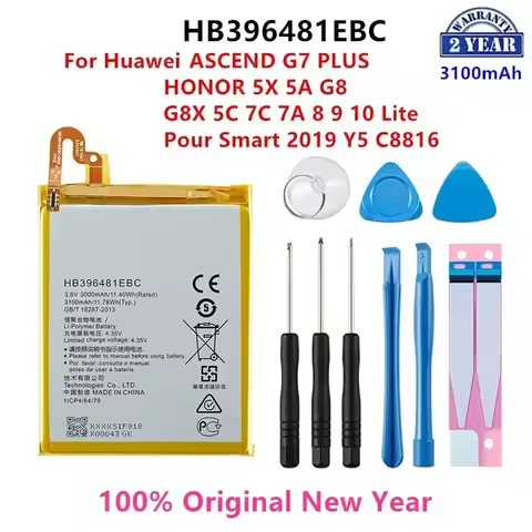 100% Orginal HB396481EBC Battery For Huawei ASCEND G7 PLUS HONOR 5X 5A G8 G8X 5C 7C 7A 8 9 10 Lite P