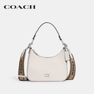 COACH กระเป๋าสะพายข้างผู้ชายรุ่น Hobo Crossbody With Signature Canvas Interior CJ842 CHK สีขาว