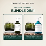 Lab On Hair 2in1 Bundle Hair Mask + Shampoo – Healthy & Shiny Hair Pack,  Dry & Frizzy Hair Treatmen