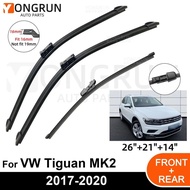 3PCS Car Wiper for VW Tiguan MK2 2017-2020 Front Rear Windshield Windscreen Wiper Blade Rubber Acces