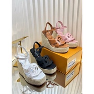 Sandals with Hemp Rope Sole - Adjustable Heel Height, Thick Sloped Sole, Waterproof