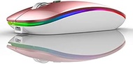 TENMOS Wireless Bluetooth Mouse, LED Slim Dual Mode (Bluetooth 5.1 + USB) 2.4GHz Rechargeable Silent