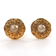 【日本直送 中古美品】香奈兒 CHANEL 耳環 圓形 古董 GP/人造珍珠 金色 飾品 附保存盒