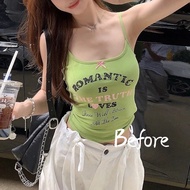 Letter Print Bra Versatile Tank Top Beautiful Back Modern BF