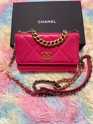 Chanel 19 超美桃金配色鏈子錢包woc  wallet on chain