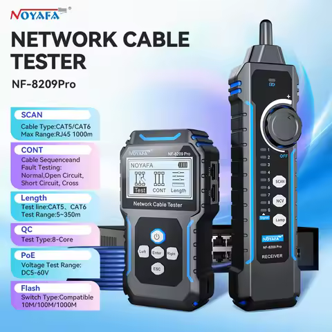 NOYAFA NF-8209Pro Cable Tracker RJ45 RJ11 Network Cable Tester 5-350M Cable Length Tester Anti-Inter