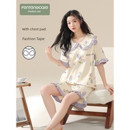 sexy sleep women baju tidur seksi Piyama kapas manis Antartika wanita dengan bantal dada