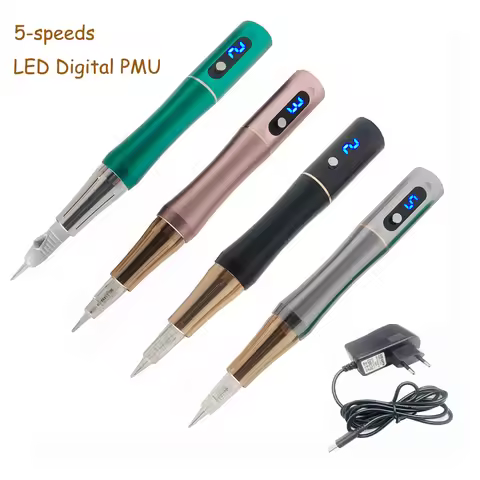 4Color Promotional LED Digital Permanent Makeup Beauty Pen Tattoo Eyebrow Machine & Cartridge Needle