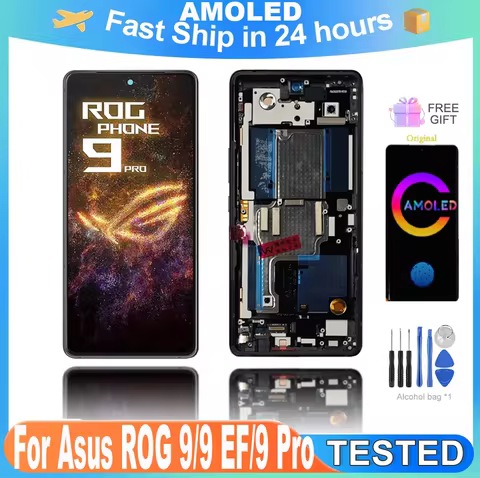 Original 6.78" AMOLED For Asus ROG 9 AI2501 ROG 9 FE LCD Display Touch Screen Digitizer For ROG Phon