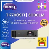 BenQ TK700STi 4K UHD DLP High Brightness 3000 ANSI Lumens Low Input Lag 16ms HDR Short Throw Gaming Projector Powered by