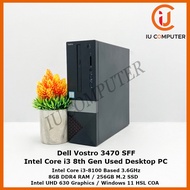 DELL VOSTRO 3470 SFF INTEL CORE I3-8100 8GB RAM 256GB M.2 SSD USED DESKTOP REFURBISHED PC