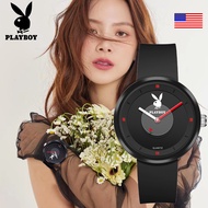 [100% ของแท้] PLAYBOY นาฬิกาผู้หญิง สายซิลิโคน 2023ใหม่ LED กันน้ำ  ของแท้ casual นาฬิกาแฟชั่น