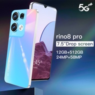 【 Factory outlet】Rino8Pro  5G Smartphone 7.5inch HD Full Screen 12GB+512GB Memory