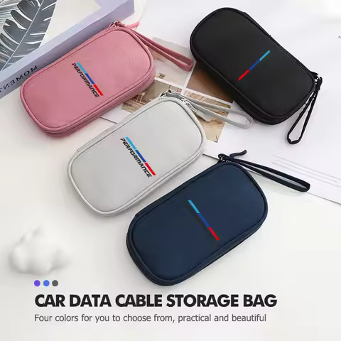 Digital Product Storage Bag Portable Headphone USB Cable Charger For BMW 1 3 5 Series X1 X3 X4 X5 X7