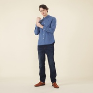 GIORDANO Men's Frog Long Sleeves Oxford Shirt (01044010) - 05 - Dk Blue