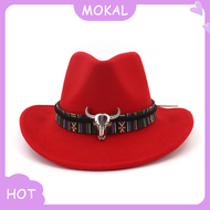 MOKA01 หมวกคาวบอย STETSON สไตล์ Fedora ดวงอาทิตย์ฤดูร้อนตะวันตกขี่กว้างหมวก