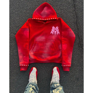 Y2K Gothic Rivet Element Oversized Casual Hoodie Retro Oversized Sportswear Zipper Hoodie Couple Top