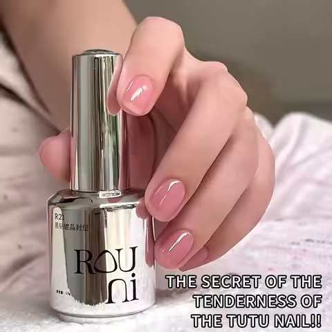 15ml UV Gel Top Coat Black Diamond Crystal Top Coat Long Lasting Shiny Top Gel Clear Translucent Top