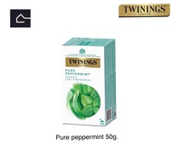 Twinings Tea Pure Peppermint **กล่องขาว** ชา ทไวนิงส์ เพียว เปปเปอร์มิ้นท์ ชนิดซอง 2 กรัม แพ็ค 25 ซอง BBE:10/10/2025