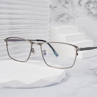 鈦質感長方形框眼鏡 - 濾藍光變色放大鏡 / 即買即戴