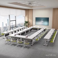 Combination Foldable Multifunctional Movable Office Training Conference Table Desk Table Chair Stitc