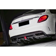 Mercedes Benz w205 c43 c63 AMG carbon fiber rear bumper diffuser lip skirt exhaust pipe Brabus bodyk