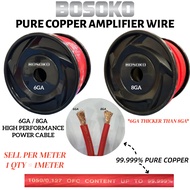 BOSOKO Audio Power Life Cable Power Cable Amplifier Cable Amp Wire 6GA 8GA Power Amp- Sell Per Meter