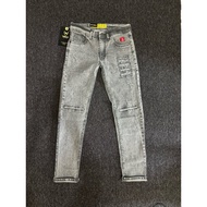 Latest grey trousers, greySnow/, latest ripped motif, stretchy elastic Seluar Jeans Lelaki Seluar Je
