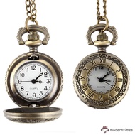 Fashion Vintage Pocket Watch Alloy Roman Number Dual Time Display Clock Necklace