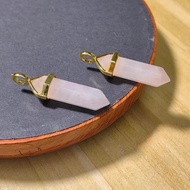 1pc rose quart double point pendant