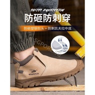 Ready stock safety shoes work shoes Steel Toe Toe Toe welding shoes high-top protective shoes waterproof wear-resistant work shoes welder boots protective shoes high-top safety boo