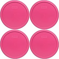 Pyrex 7403-PC Pink Round Plastic Mixing Bowl Replacement Lid - 4 Pack
