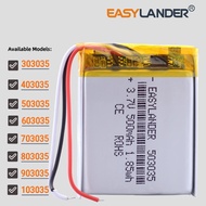 3Wires 303035 3.7V 400mAh 403035 503035 603035 703035 803035 903035 103035 Rechargeable Lithium ion 