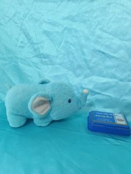 (Bb)復古 水藍色 大象 小象 娃娃 玩偶 布偶 可愛 絨毛娃娃