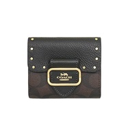 [Coach] Wallet (half wallet) FCF471 CF471 Brown×Black Multi Luxury Color Block Signature PVC Leather With Rivet Morgan Small Wallet Women [Outlet Product] [Brand]