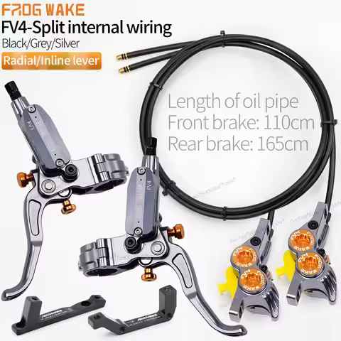FROG WAKE FV4 4-Piston Hydraulic Disc Brake Kit Split Type Aluminum Inline Radial Front / Rear Brake