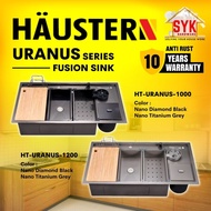 SYK Haustern Kitchen Sink HT-URANUS-1000 HT-URANUS-1200 Single Undermount Nano Sink Dapur Sinki Dapur Moden