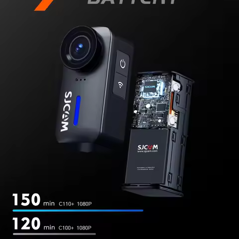 C100 Thumb Sports Camera, 4K 60FPS Action Cam with 360° Panorama for Motorcycle/Cycling