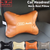 Audi Car Headrest Neck Rest Pillow Car Seat PU Leather Cushion Pillow For A3 8l 8Y A1 Q5 TT mk2 A5 A