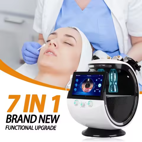New 7 in 1 Smart Ice Blue Hydra Oxygen Dermabrasion Facial Mahcine Skin Cleaning Skin Analyzer Hydro