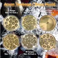 [BRASS] 9.5" Traditional Brass Bahulu Mould / Kuih Bahulu Acuan Tembaga / COPPER Cake Mould
