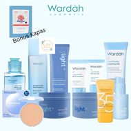 Wardah Set Paket Lengkap Lightening Series Plus Bedak Padat UV Shield 12 Produk Gratis Kapas