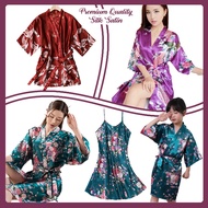 Kimono Bride Pengantin Satin Sutra Import Premium | Baju Tidur Wanita Silky Merak - 133 Collection